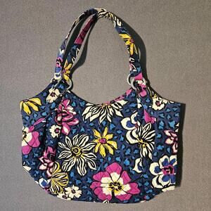 Vera Bradley Purse Bag Tote African Violet Weekender Inner Outer Pockets Purple